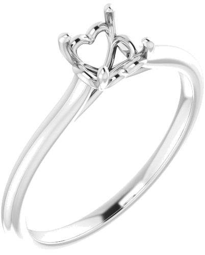 14K White  5.5 mm Round Solitaire Engagement Ring Mounting (1)