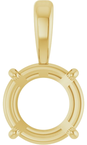 14K Yellow 8.5 mm Round 4-Prong Pendant Mounting (1)