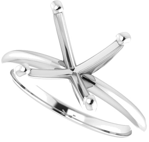 14K White  11 mm Round Solitaire Engagement Ring Mounting (5)