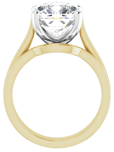 14K Yellow   White 10x10 mm Cushion Engagement Ring Mounting (7)