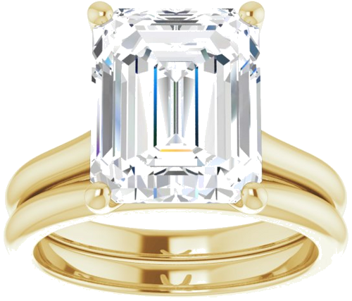 14K Yellow 11x9 mm Emerald Solitaire Engagement Ring Mounting (8)