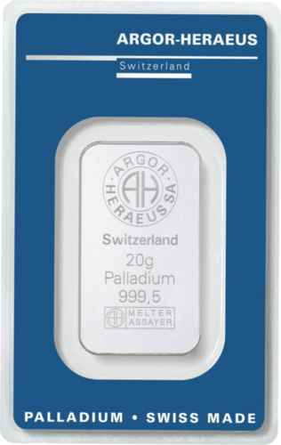 20 g paladžio luitas .995 Argor-Heraeus Šveicarija (1)