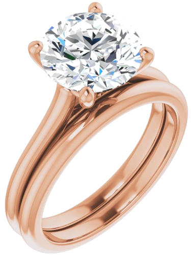 14K Rose 9 mm Round Solitaire Engagement Ring Mounting (6)