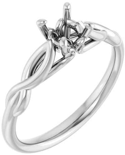 14K White  5.2 mm Round Solitaire Engagement Ring Mounting (1)