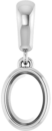 14K White  7x5 mm Oval Pendant Mounting (1)