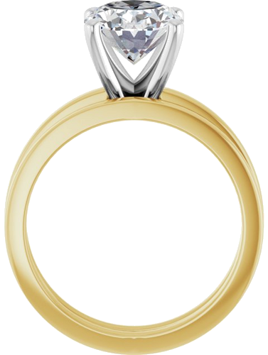 Sužadėtuvių Žiedas „Solitaire“ 585 Baltojo Ir Geltonojo Aukso Oval 10mm x 8mm (7)