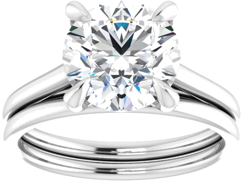 14K White  8.8 mm Round Solitaire Engagement Ring Mounting (8)