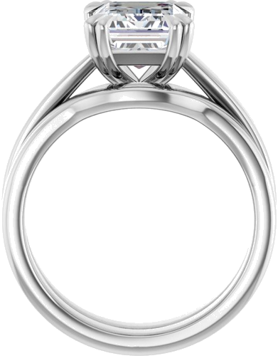 Sužadėtuvių Žiedas „Solitaire“ 585 Baltojo Aukso Emerald 9mm x 7mm (7)