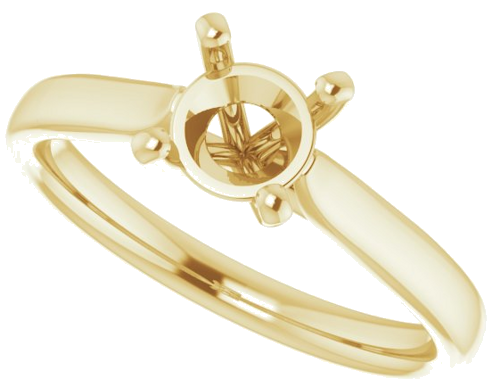14K Yellow 6 mm Round Engagement Ring Mounting (5)