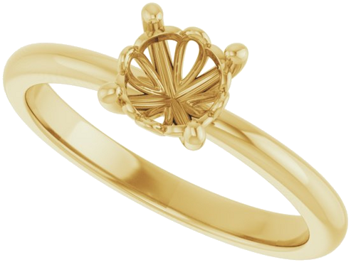 Sužadėtuvių Žiedas „Solitaire“ 585 Geltonojo Aukso Round 5.8mm (5)