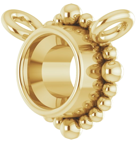 Pakabukas „Beaded Bezel-Set“ 585 Geltonojo Aukso Round 3mm (2)