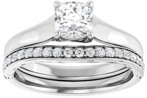 Platinum 5 mm Asscher Solitaire Engagement Ring Mounting (15)