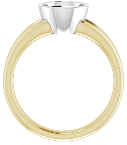 14K Yellow   White 7.4 mm Round Engagement Ring Mounting (2)