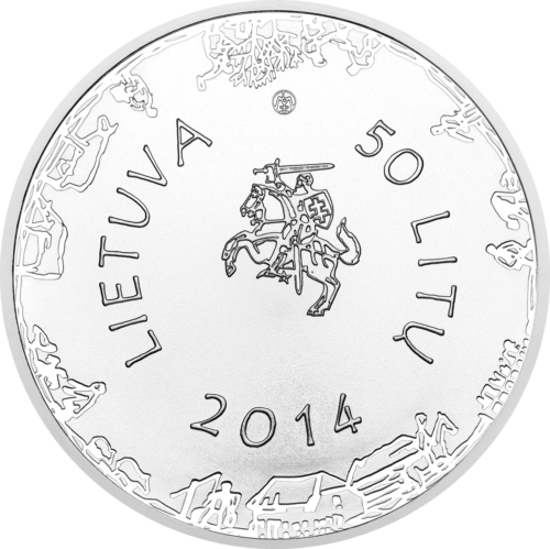2014 Donelaitis Lithuania 50 litas silver coin (2)