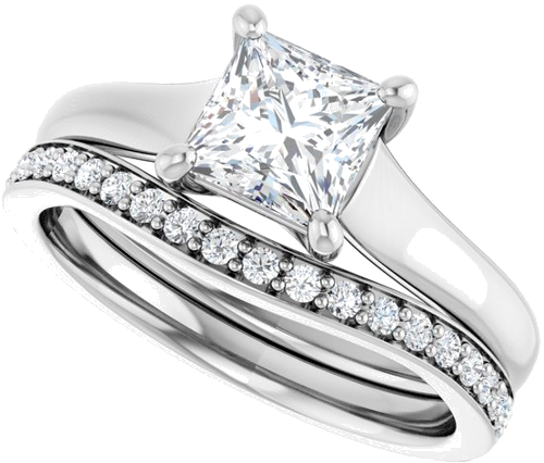 14K White 5.5 mm Square Solitaire Engagement Ring Mounting (10)