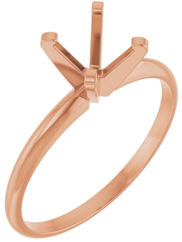 14K Rose 6.5 mm Round Ultra-Lightweight Solitaire Engagement Ring Mounting (1)