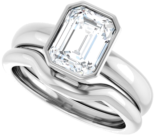 14K White 8x6 mm Emerald Engagement Ring Mounting (10)