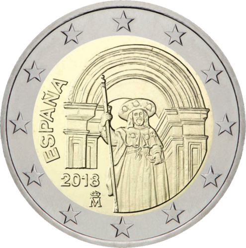 2018 Испания Сантьяго-де-Компостела монета 2 евро (1)