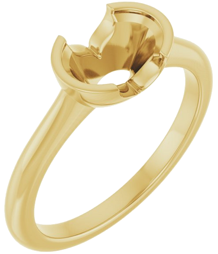 Sužadėtuvių Žiedas „Half Bezel Solitaire“ 585 Geltonojo Aukso Oval 8mm x 6mm (1)