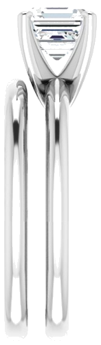 14K White  6 mm Asscher Solitaire Engagement Ring Mounting (9)