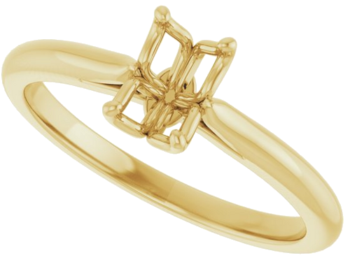 Sužadėtuvių Žiedas „Solitaire“ 585 Geltonojo Aukso Emerald 6mm x 4mm (5)