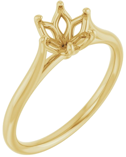 14K Yellow 6.5 mm Round Engagement Ring Mounting (1)