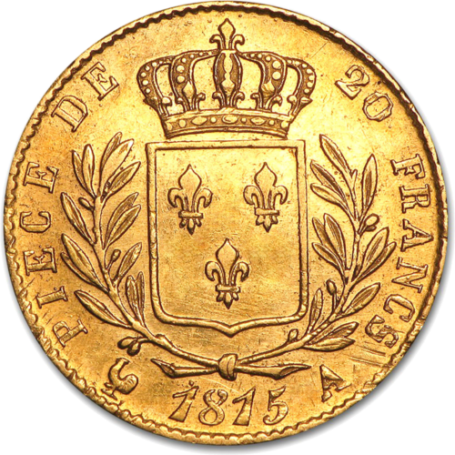 20 Franks Louis XVIII 1814-1815 gold coin Kingdom of France (2)