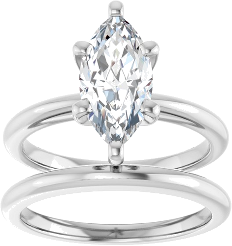 Sužadėtuvių Žiedas „Solitaire“ 585 Baltojo Aukso Marquise 12mm x 6mm (8)