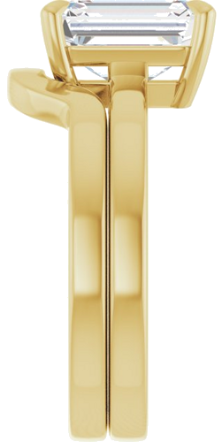 14K Yellow 9x7 mm Emerald Solitaire Engagement Ring Mounting (9)