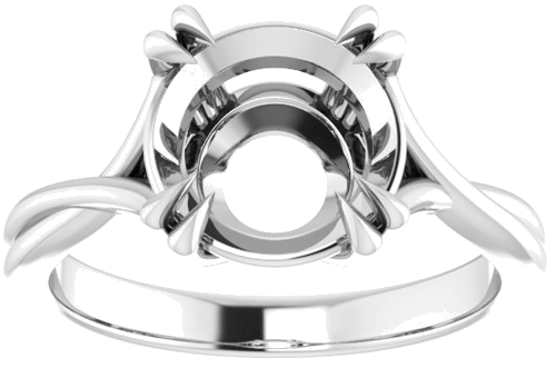 Platinum 9.4 mm Round Solitaire Engagement Ring Mounting (3)