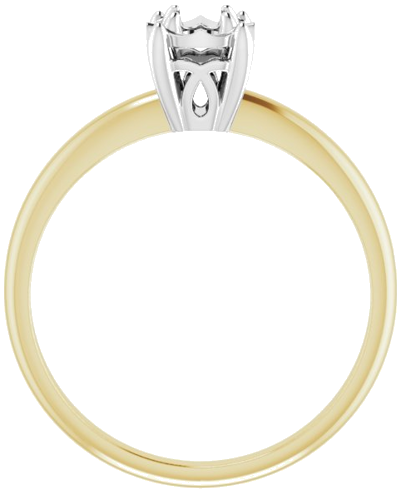 14K Yellow   White 3.2 mm Round 4-Prong Illusion Solitaire Ring Mounting (2)