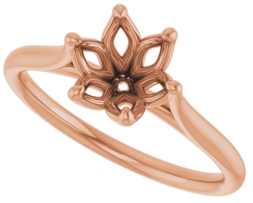 Sužadėtuvių Žiedas „Solitaire“ 585 Rožinis Aukso Round 7mm (5)