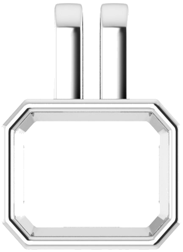 Continuum Sterling Silver 10x8 mm Emerald Pendant Mounting (1)