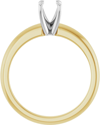14K Yellow White 5.2 mm Round Solitaire Engagement Ring Mounting (2)