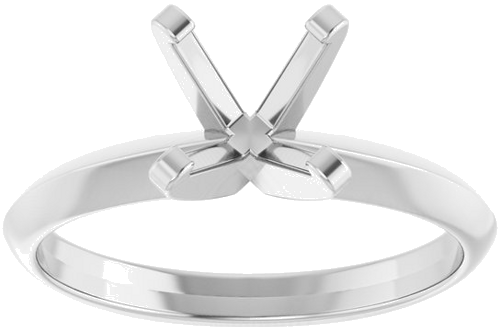 14K White 7 mm Round Solitaire Engagement Ring Mounting (3)