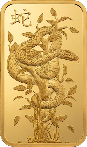 1 oz Investīciju zelta stienis Čūskas gads PAMP (1)
