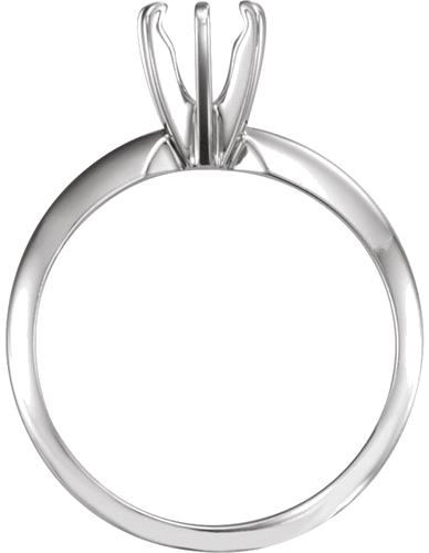 14K White 5.4-5.7 mm Round Pre-Notched 6-Prong Solitaire Ring Mounting (2)