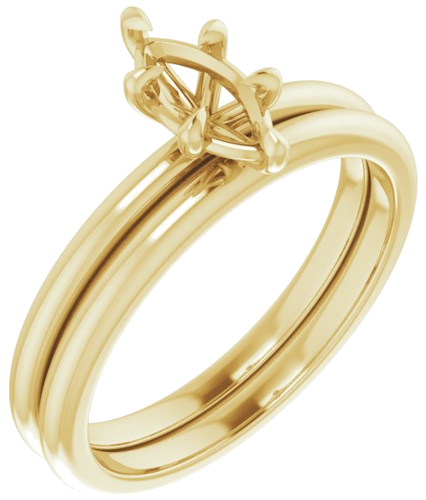 14K Yellow 8x4 mm Marquise Solitaire Engagement Ring Mounting (6)