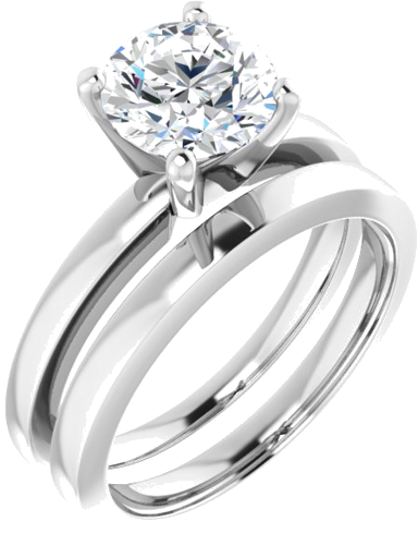 10K White 7.4 mm Round Solitaire Engagement Ring Mounting (6)