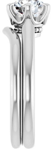 Sužadėtuvių Žiedas „Solitaire“ 585 Baltojo Aukso Round 6.5mm (9)
