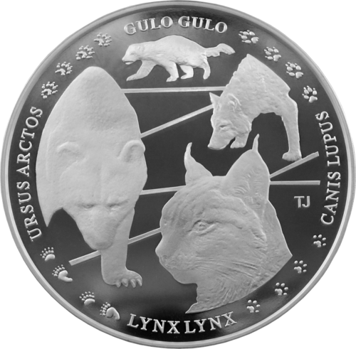1 kg Bear, Wolverine, Wolf, Lynx 2004 Finland silver medal (1)