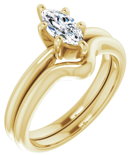 Sužadėtuvių Žiedas „Solitaire“ 585 Geltonojo Aukso Marquise 8mm x 4mm (6)