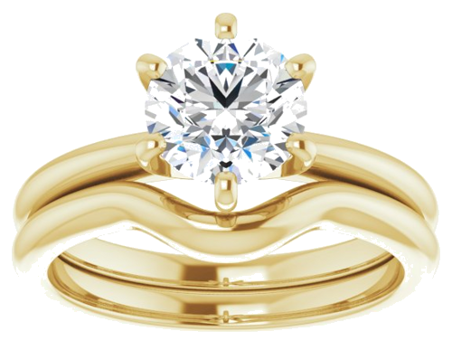 Sužadėtuvių Žiedas „Solitaire“ 585 Geltonojo Aukso Round 7mm (8)