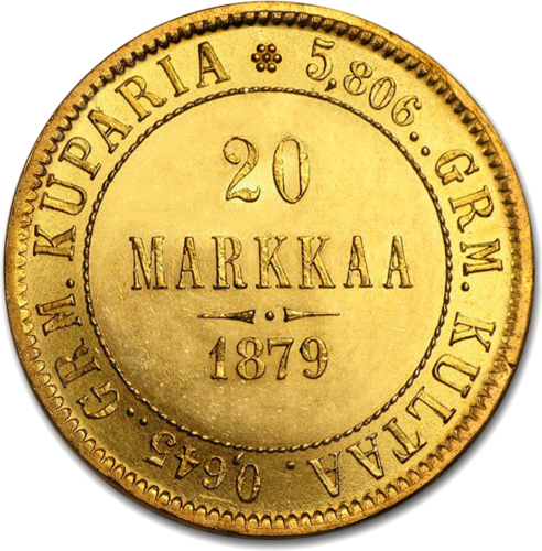 20 Markkaa (1878-1913) Suomija auksinė moneta (1)