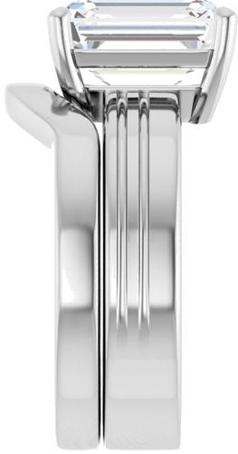 Sužadėtuvių Žiedas „Solitaire“ 585 Baltojo Aukso Emerald 10mm x 8mm (9)