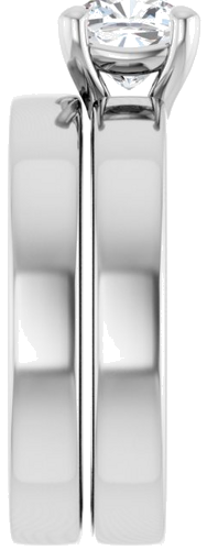 14K White 6 mm Cushion Solitaire Engagement Ring Mounting (9)