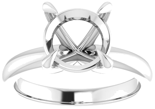14K White 9.4 mm Round Solitaire Engagement Ring Mounting (3)