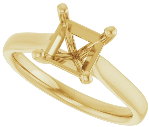 14K Yellow 6 mm Square Engagement Ring Mounting (5)