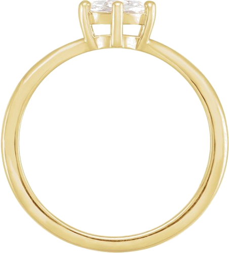 Sužadėtuvių Žiedas „Rose-Cut“ 585 Geltonojo Aukso Round 6.5mm (10)