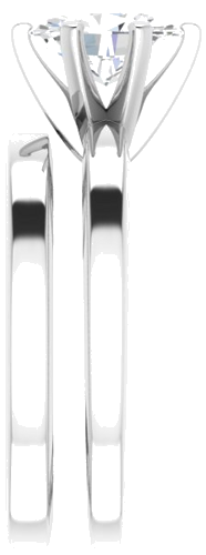 Sužadėtuvių Žiedas „Solitaire“ 585 Baltojo Aukso Oval 8mm x 6mm (9)